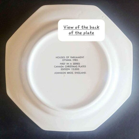 Collectible Canadian Christmas Plate (1983) - Ottawa Parliament Buildings - Picture 2 of 2